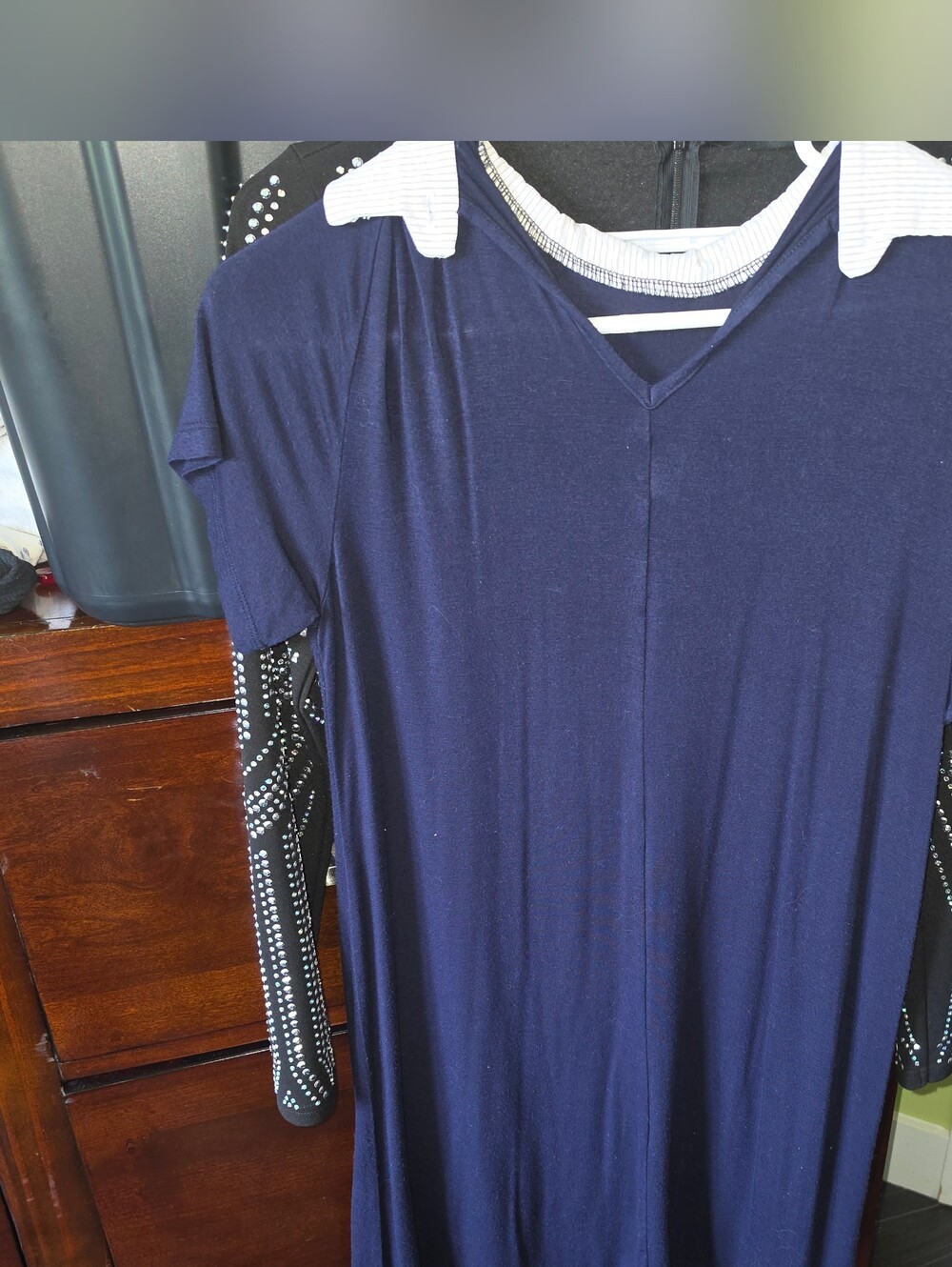 Dynamite Black Ribbed Button-Front Maxi Dress - Picture 7 of 9